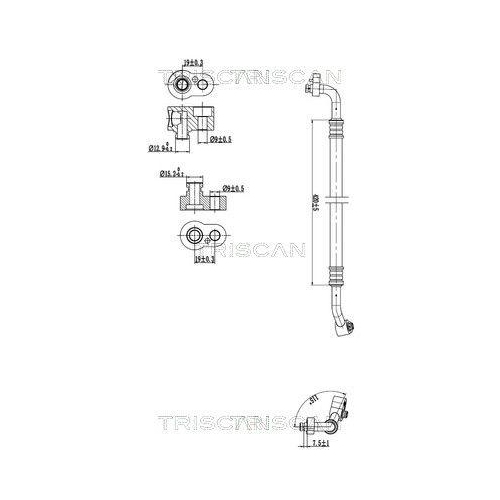 TRISCAN Hochdruck-/Niederdruckleitung, Klimaanlage 9010 29076