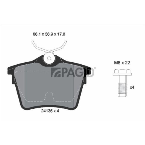 PAGID Bremsbelagsatz, Scheibenbremse T1463N