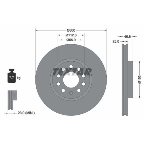 TEXTAR Bremsscheibe PRO 92333103