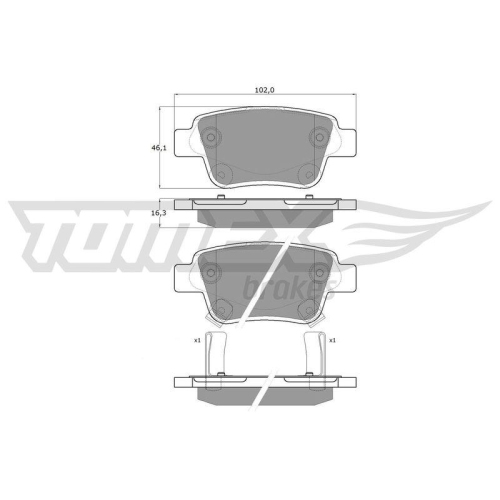 TOMEX Brakes Bremsbelagsatz, Scheibenbremse TX 13-62