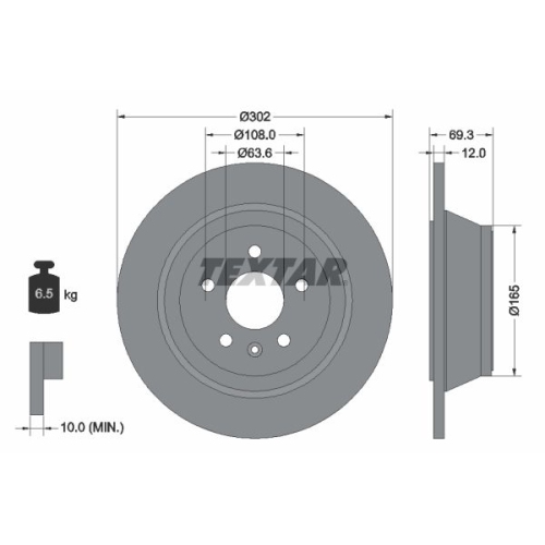 TEXTAR Bremsscheibe PRO 92168403
