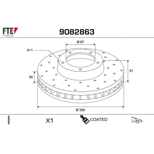 FTE Bremsscheibe COATED RANGE FTE 9082863