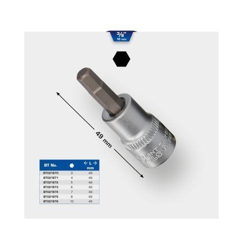 3/8 Zoll Innensechskant Bit-Stecknuss, 4 mm BRILLIANT TOOLS BT021871