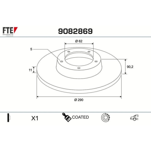 FTE Bremsscheibe COATED RANGE FTE 9082869