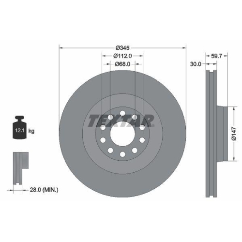 TEXTAR Bremsscheibe PRO+ 92112505