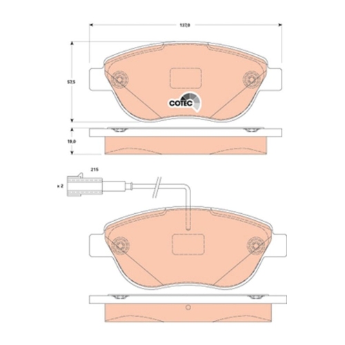 TRW Bremsbelagsatz, Scheibenbremse COTEC GDB1829