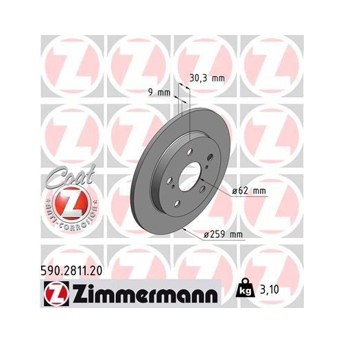 ZIMMERMANN Bremsscheibe COAT Z 590.2811.20