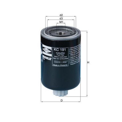 MAHLE Kraftstofffilter KC 191