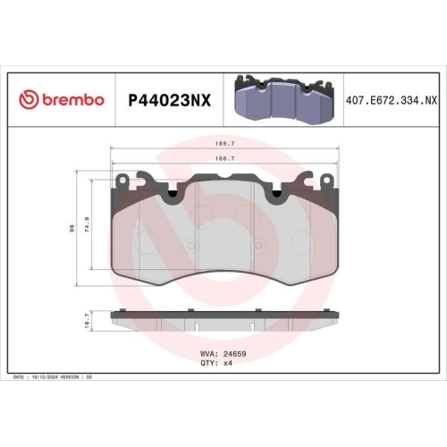 BREMBO Bremsbelagsatz, Scheibenbremse XTRA LINE - Ceramic P44023NX