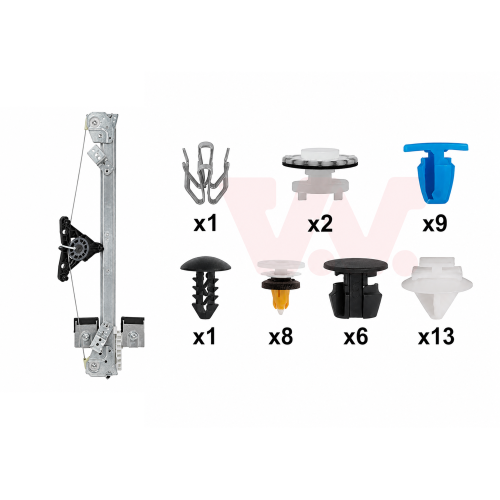 VAN WEZEL Fensterheber + Einbausatz, T&uuml;r 1704262+1704799