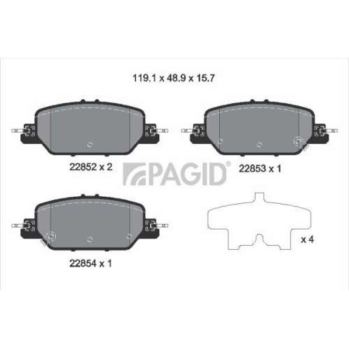 PAGID Bremsbelagsatz, Scheibenbremse T2739N