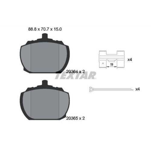 TEXTAR Bremsbelagsatz, Scheibenbremse 2036404