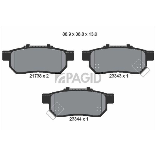 PAGID Bremsbelagsatz, Scheibenbremse T3107N