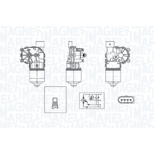 MAGNETI MARELLI Wischermotor 064376090010