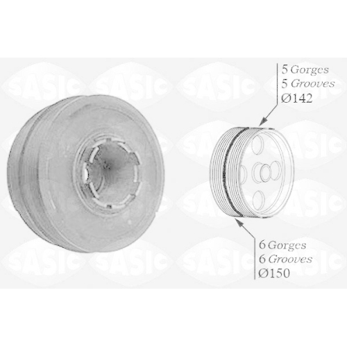 SASIC Riemenscheibe, Kurbelwelle 9001810