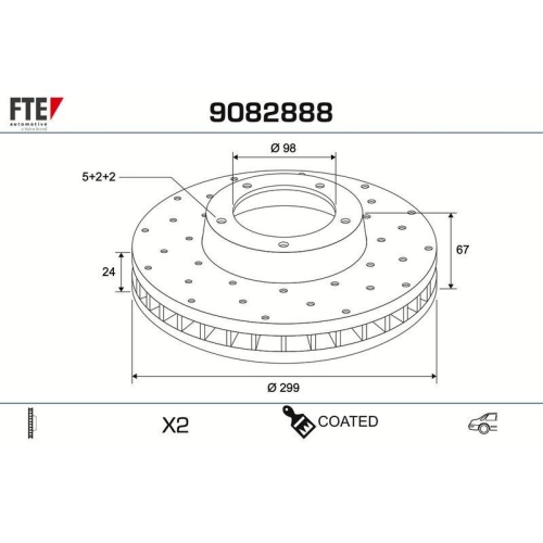 FTE Bremsscheibe COATED RANGE FTE 9082888