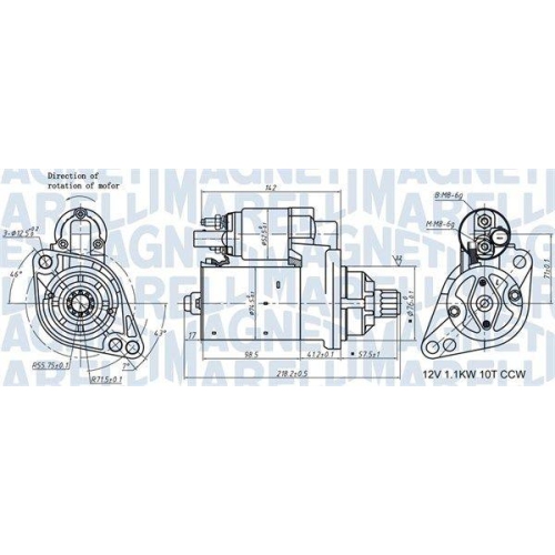 MAGNETI MARELLI Starter 063721322010