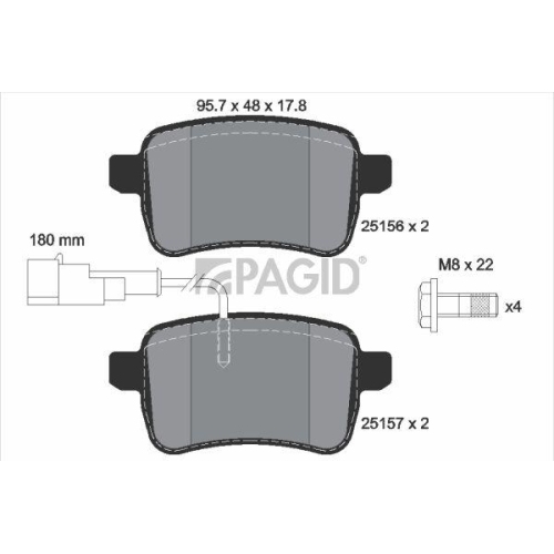 PAGID Bremsbelagsatz, Scheibenbremse T2011N