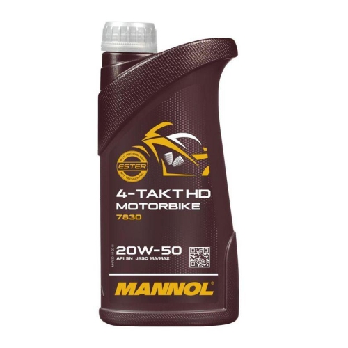Motor&ouml;l Motoren&ouml;l Mannol 4-Takt Motorbike HD 20W-50 1 Liter Flasche MN7830-1