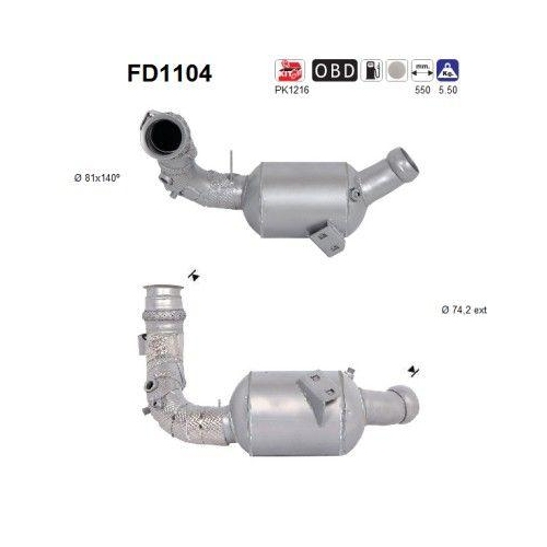 AS Ru&szlig;-/Partikelfilter, Abgasanlage FD1104