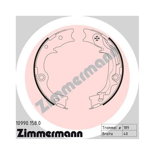 ZIMMERMANN Bremsbackensatz, Feststellbremse 10990.158.0