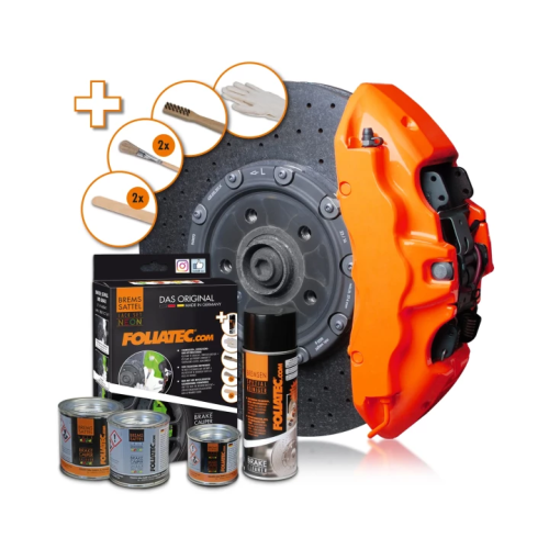 Foliatec Bremssattellack orange neon 2183 10-tlg hitzebest&auml;ndig inkl Grundierung