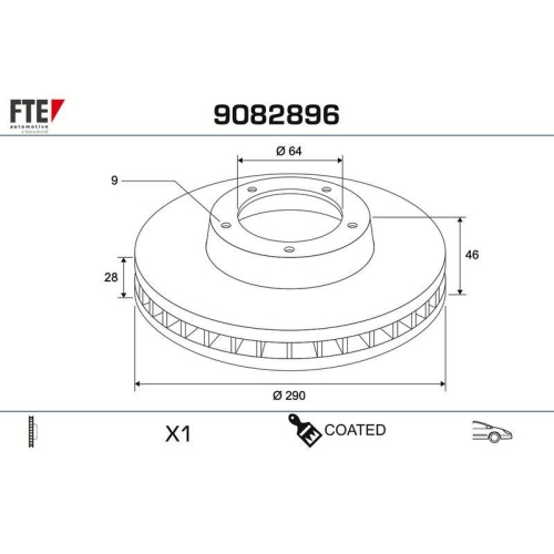 FTE Bremsscheibe COATED RANGE FTE 9082896