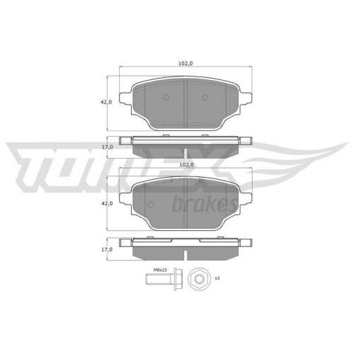 TOMEX Brakes Bremsbelagsatz, Scheibenbremse TX 60-66