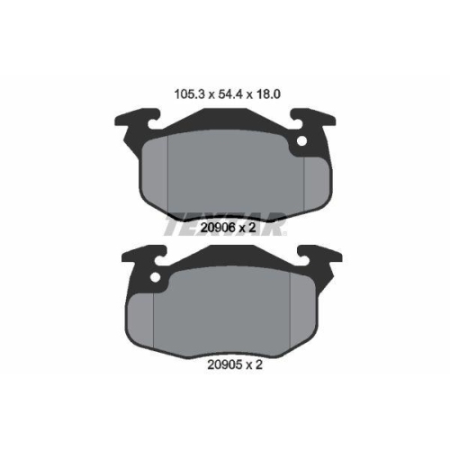 TEXTAR Bremsbelagsatz, Scheibenbremse 2090602