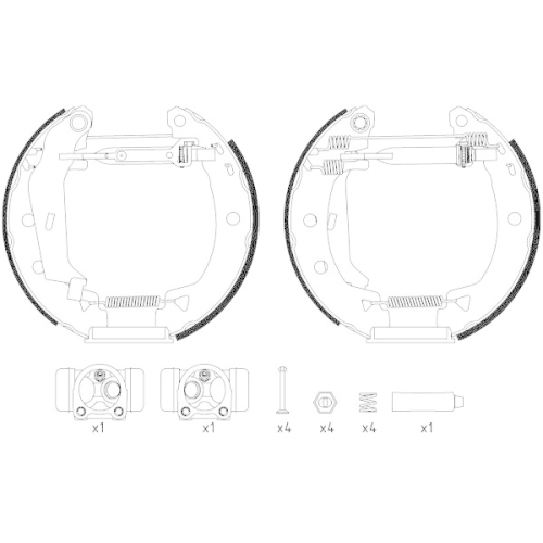 HELLA Bremsbackensatz Shoe Kit Pro 8DB 355 003-821