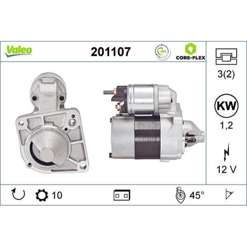 VALEO Starter VALEO CORE-FLEX 201107