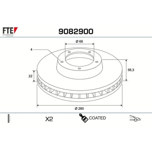 FTE Bremsscheibe COATED RANGE FTE 9082900