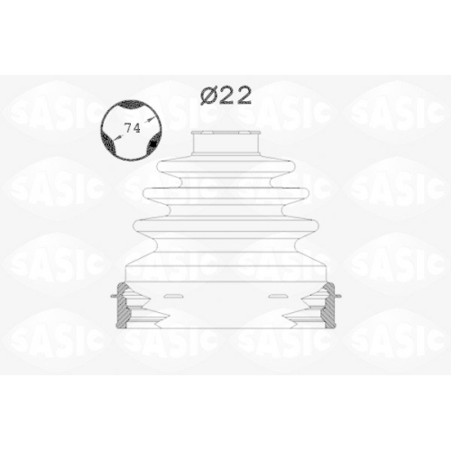 SASIC Faltenbalgsatz, Antriebswelle 1904028
