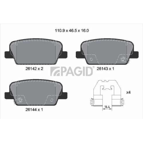 PAGID Bremsbelagsatz, Scheibenbremse T4188N