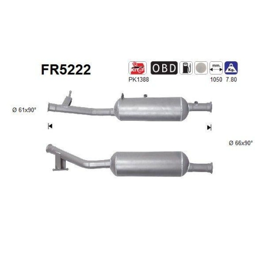 AS Ru&szlig;-/Partikelfilter, Abgasanlage FR5222