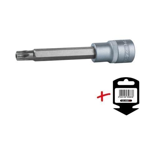 1/2 Zoll Bit-Stecknuss Torx mit Stirnlochbohrung lang TB50 auf H&auml;nger 917.1299-E