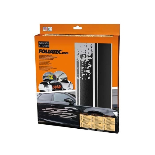 Car Design Sticker STRIPES Aufkleber Auto 22X150CM schwarz matt Foliatec 33911