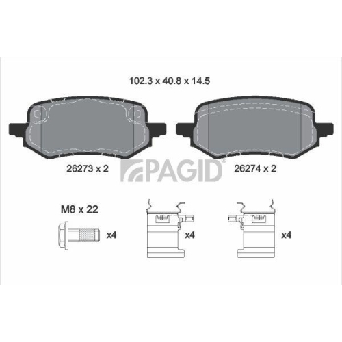 PAGID Bremsbelagsatz, Scheibenbremse T2896N