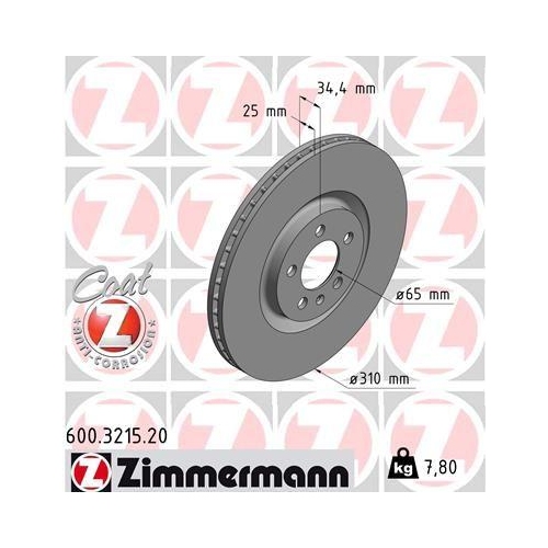 ZIMMERMANN Bremsscheibe COAT Z 600.3215.20
