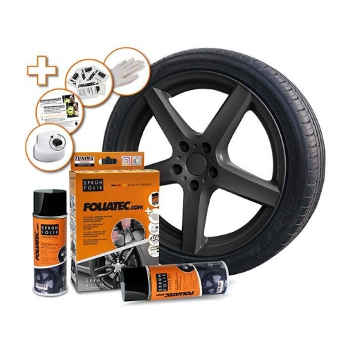 Spr&uuml;hfolie Auto Felgenfolie Spr&uuml;h Lack Set schwarz matt Autofolie, 2x 400ml