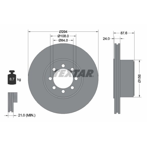 TEXTAR Bremsscheibe 92171700