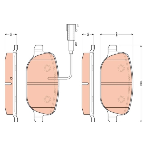 TRW Bremsbelagsatz, Scheibenbremse GDB1851