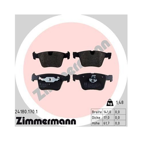 ZIMMERMANN Bremsbelagsatz, Scheibenbremse 24180.170.1