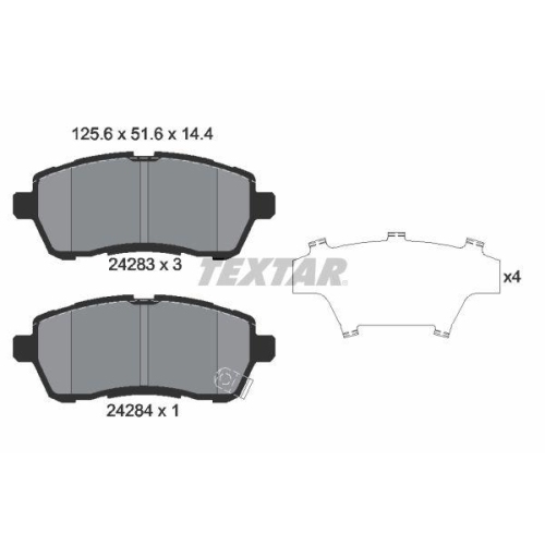 TEXTAR Bremsbelagsatz, Scheibenbremse 2428314