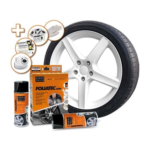 Foliatec Spr&uuml;h Folie Felgenfolie WEISS GL&Auml;NZEND 2064 f&uuml;r Felgen 2x 400ml Set Neu