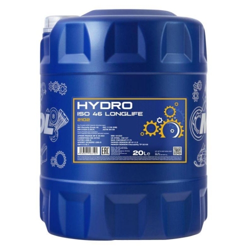 Hydraulik&ouml;l Mannol Hydro ISO 46 Longlife 20 Liter Kanister MN2102-20