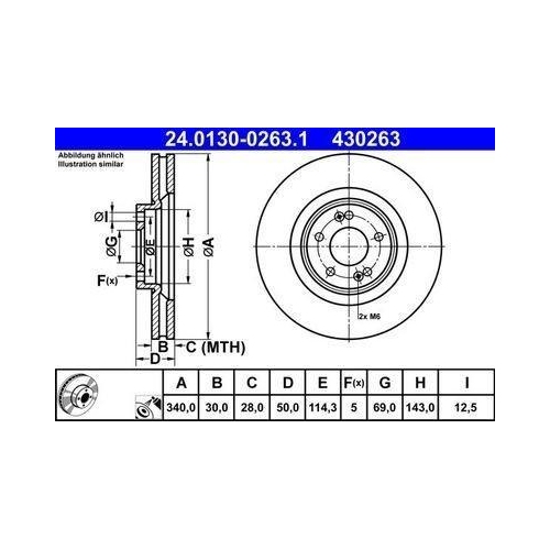 ATE Bremsscheibe 24.0130-0263.1