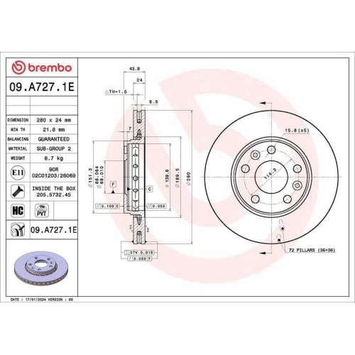 BREMBO Bremsensatz, Scheibenbremse BEYOND LINE - EV KT 08 039