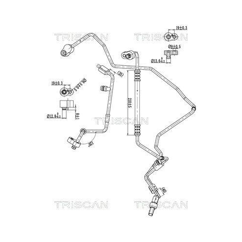 TRISCAN Hochdruck-/Niederdruckleitung, Klimaanlage 9010 29082