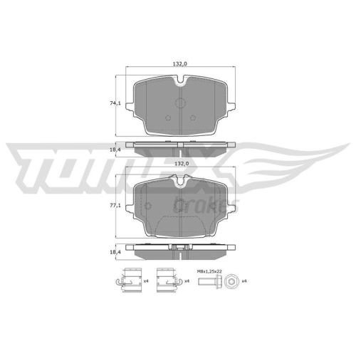 TOMEX Brakes Bremsbelagsatz, Scheibenbremse TX 60-76